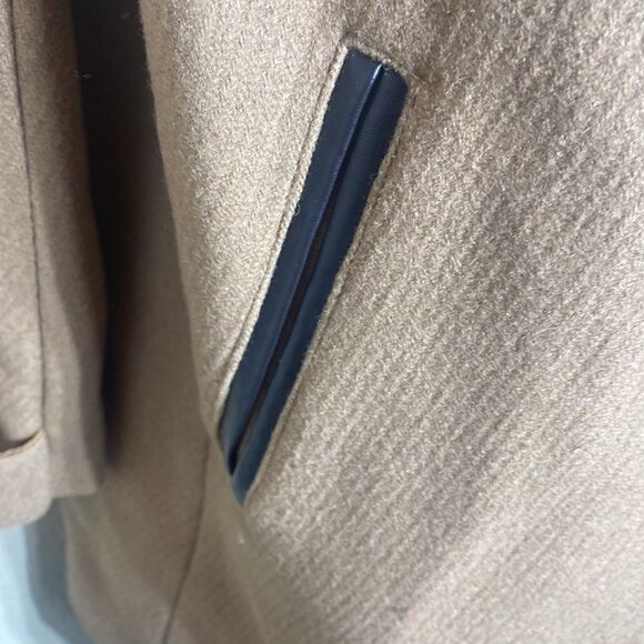 Cole haan signature jacket 12 wool heavy zip/button front faux fur hood jacket - Picture 5 of 9